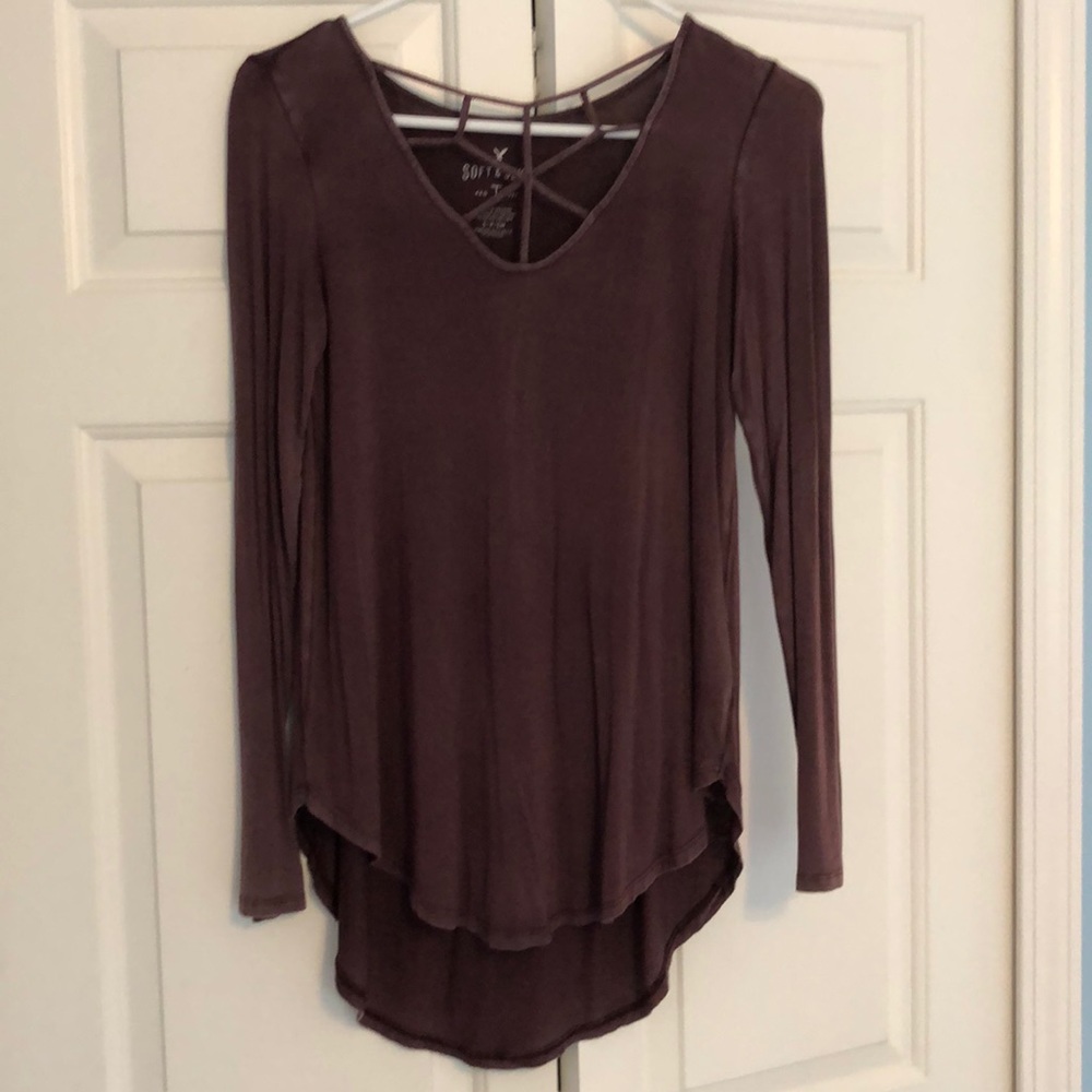 American Eagle Purple Long Sleeve Top